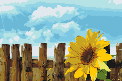 Paint by Numbers - Solsikke i haven