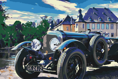 Paint by Numbers - Bil foran slottet
