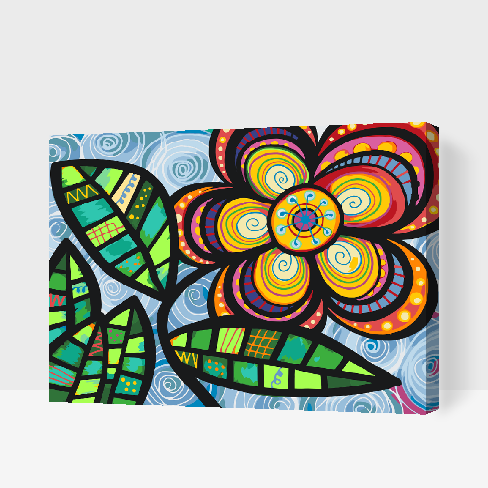 Paint by Numbers - Farverig blomst