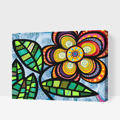 Paint by Numbers - Farverig blomst