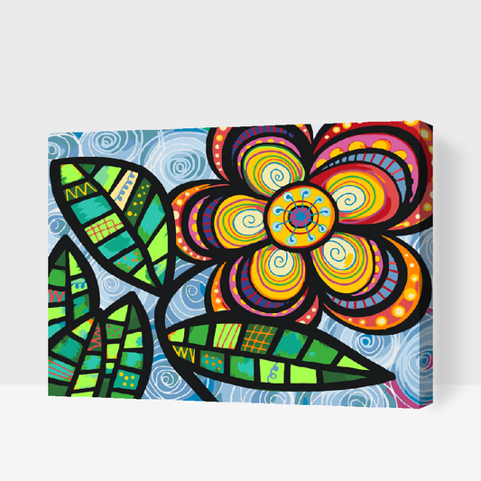 Paint by Numbers - Farverig blomst