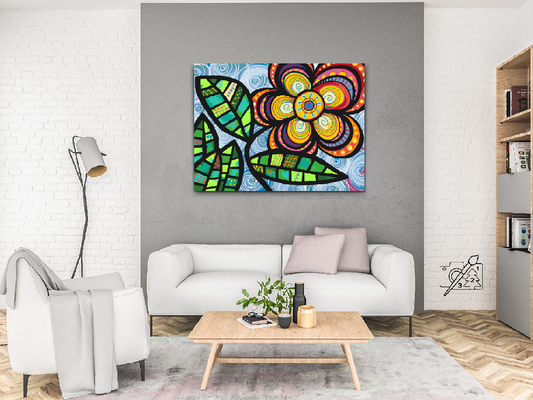 Paint by Numbers - Farverig blomst