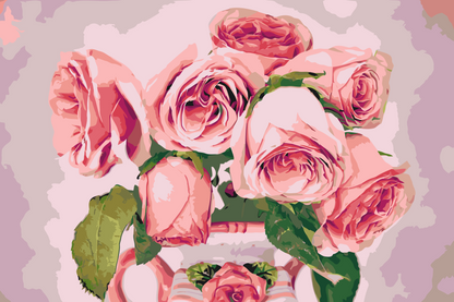 Paint by Numbers - Rose i vasen