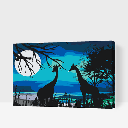 Paint by Numbers - Giraffer i Afrika
