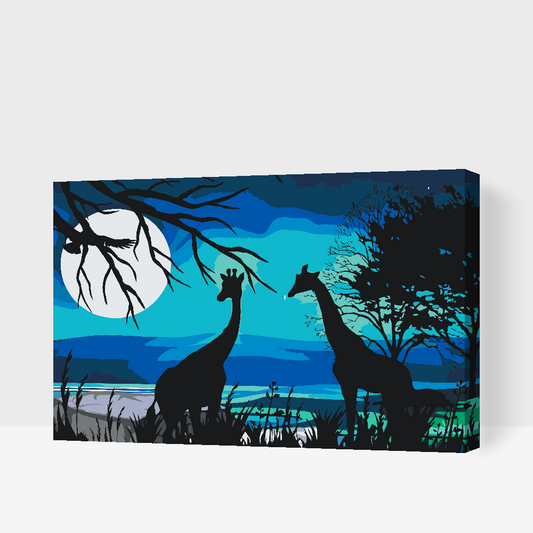 Paint by Numbers - Giraffer i Afrika