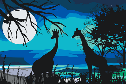 Paint by Numbers - Giraffer i Afrika