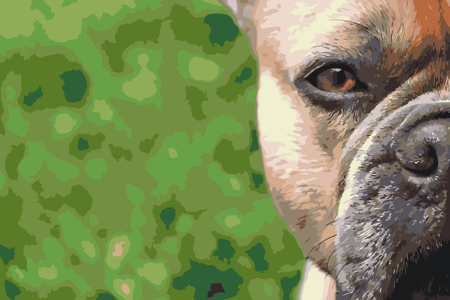 Paint by Numbers - Fransk bulldog i haven