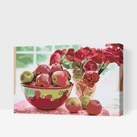 Paint by Numbers - Æbler og blomster