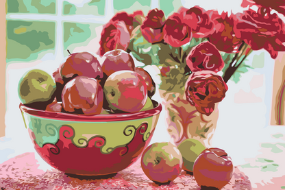 Paint by Numbers - Æbler og blomster
