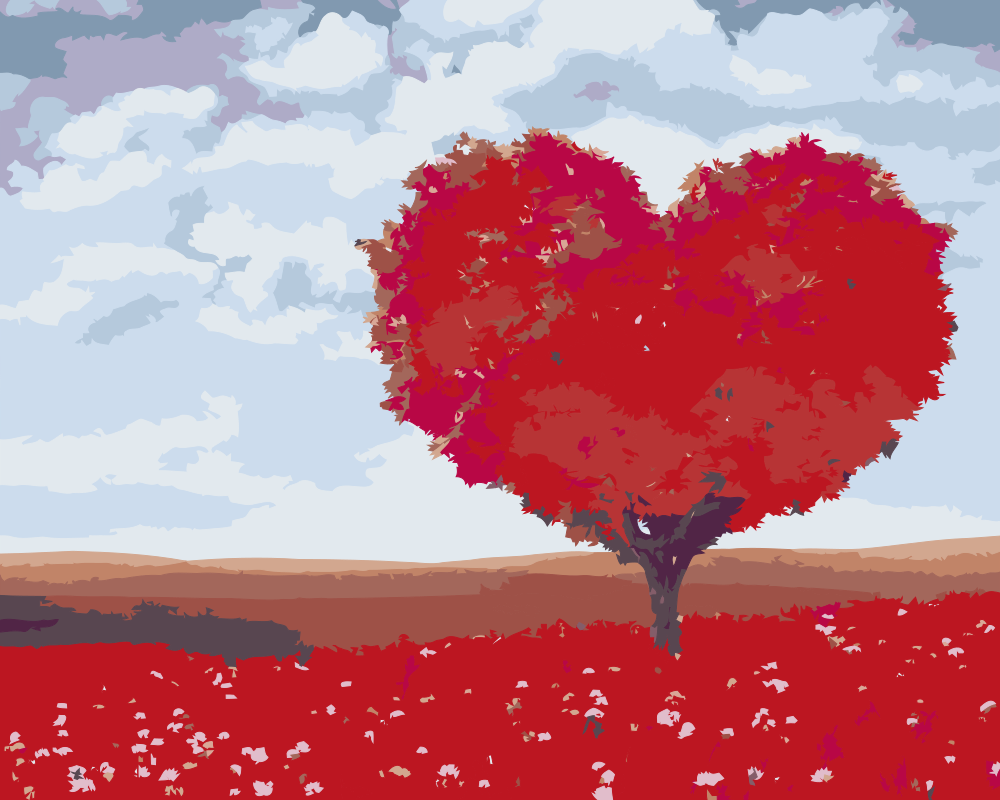 Paint by Numbers - Love Tree