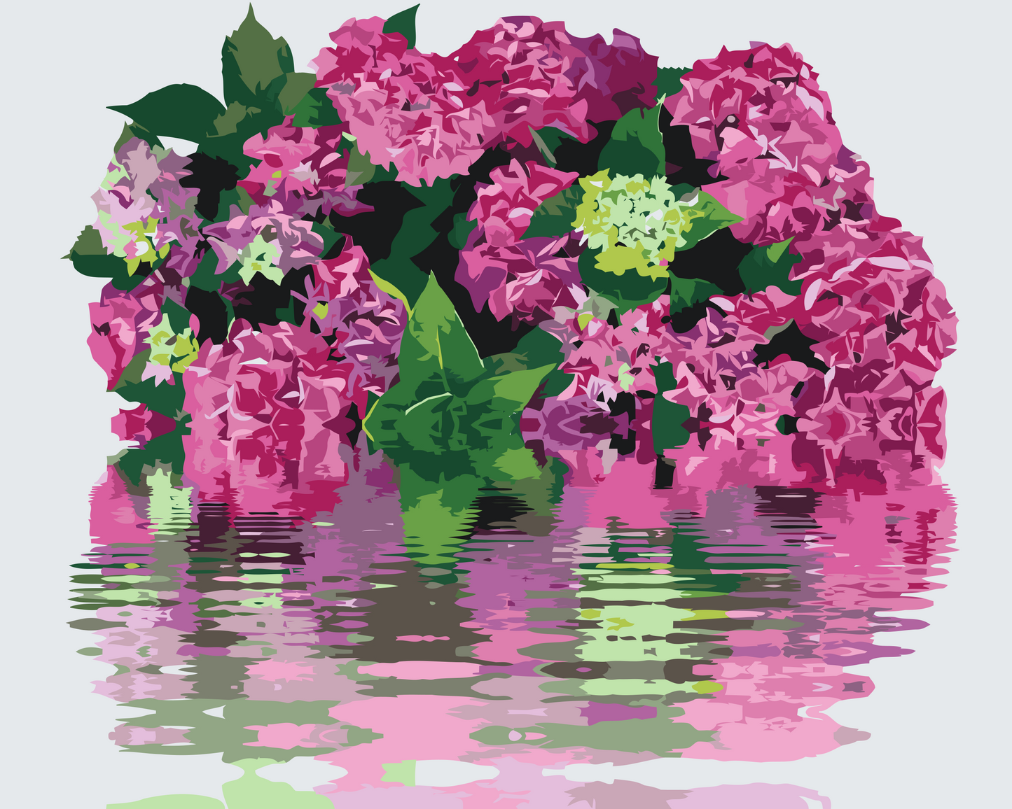 Paint by Numbers - Hortensia ved vandet