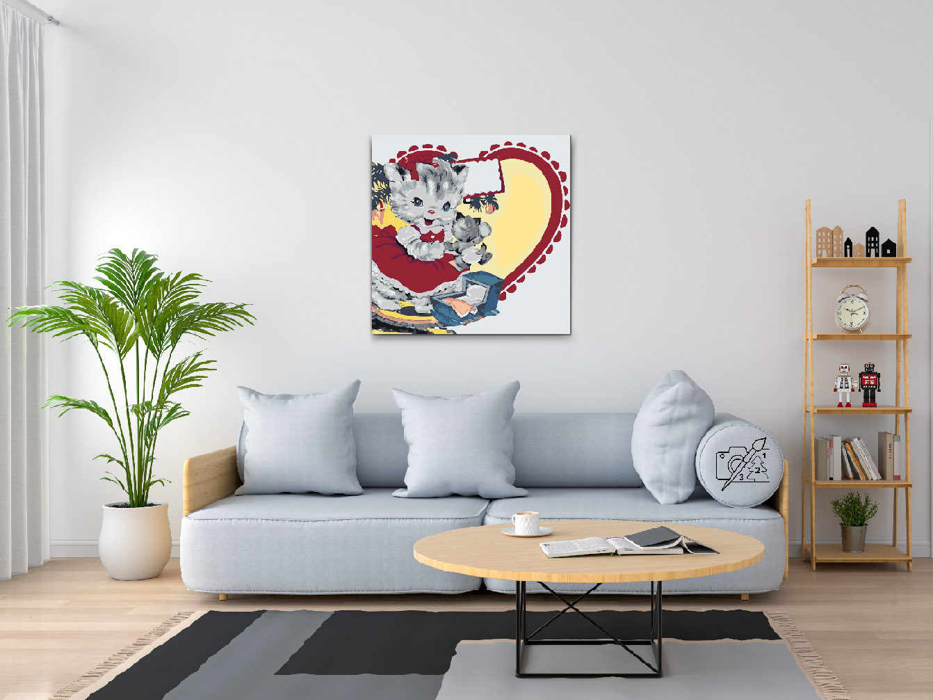 Paint by Numbers - Kat med hjerte