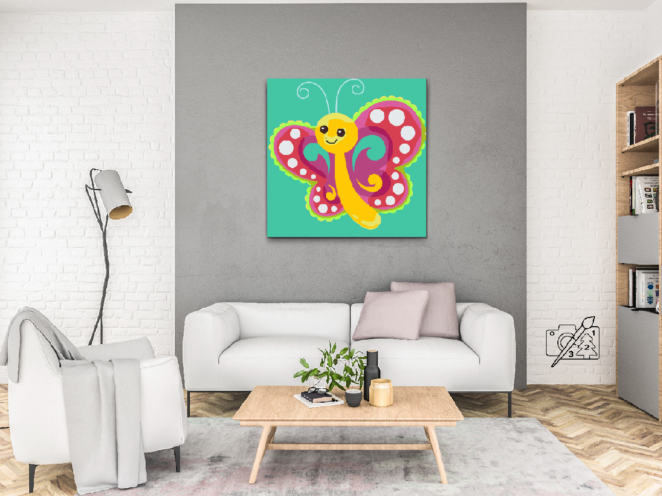 Paint by Numbers - Smilende Sommerfugl