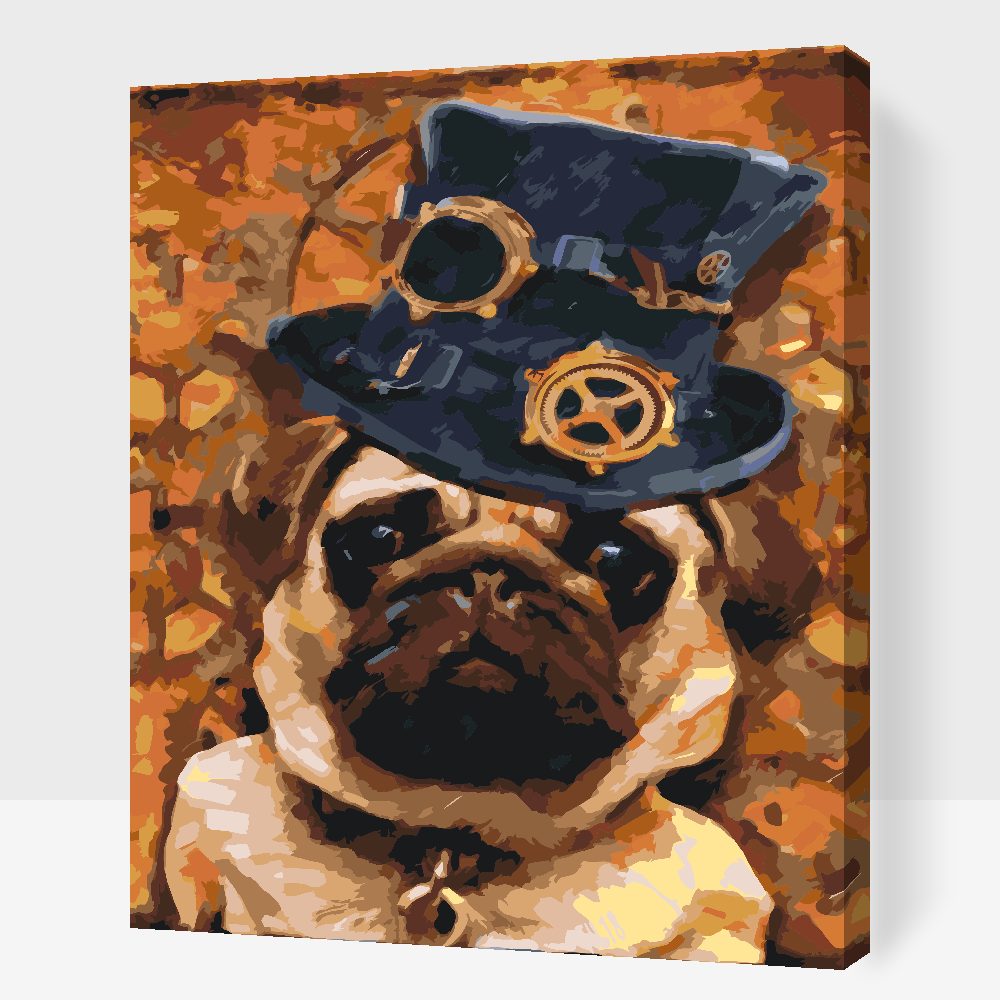 Paint by Numbers - Mops med hat