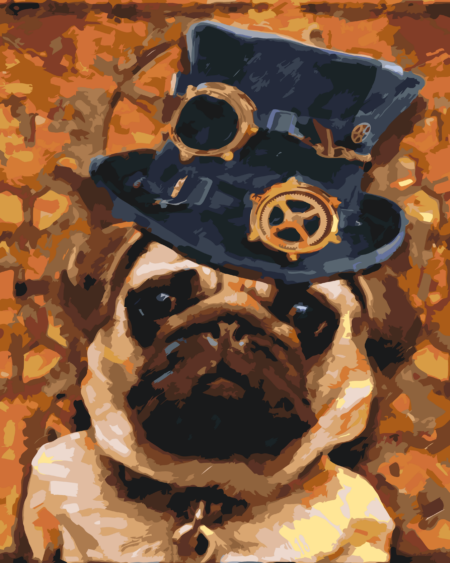 Paint by Numbers - Mops med hat