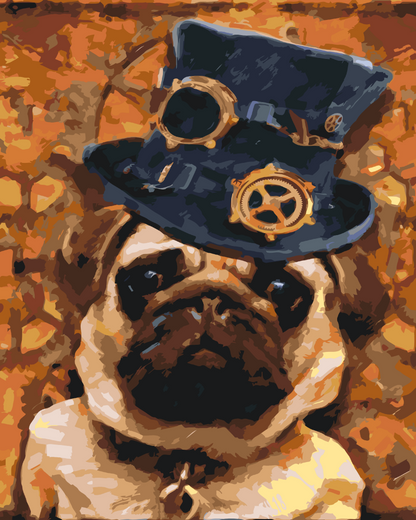 Paint by Numbers - Mops med hat