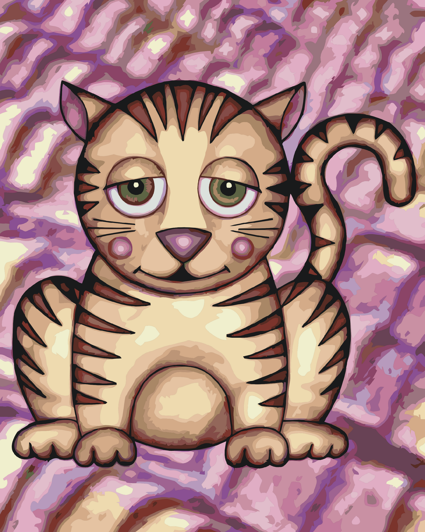 Paint by Numbers - Kat med lilla kinder