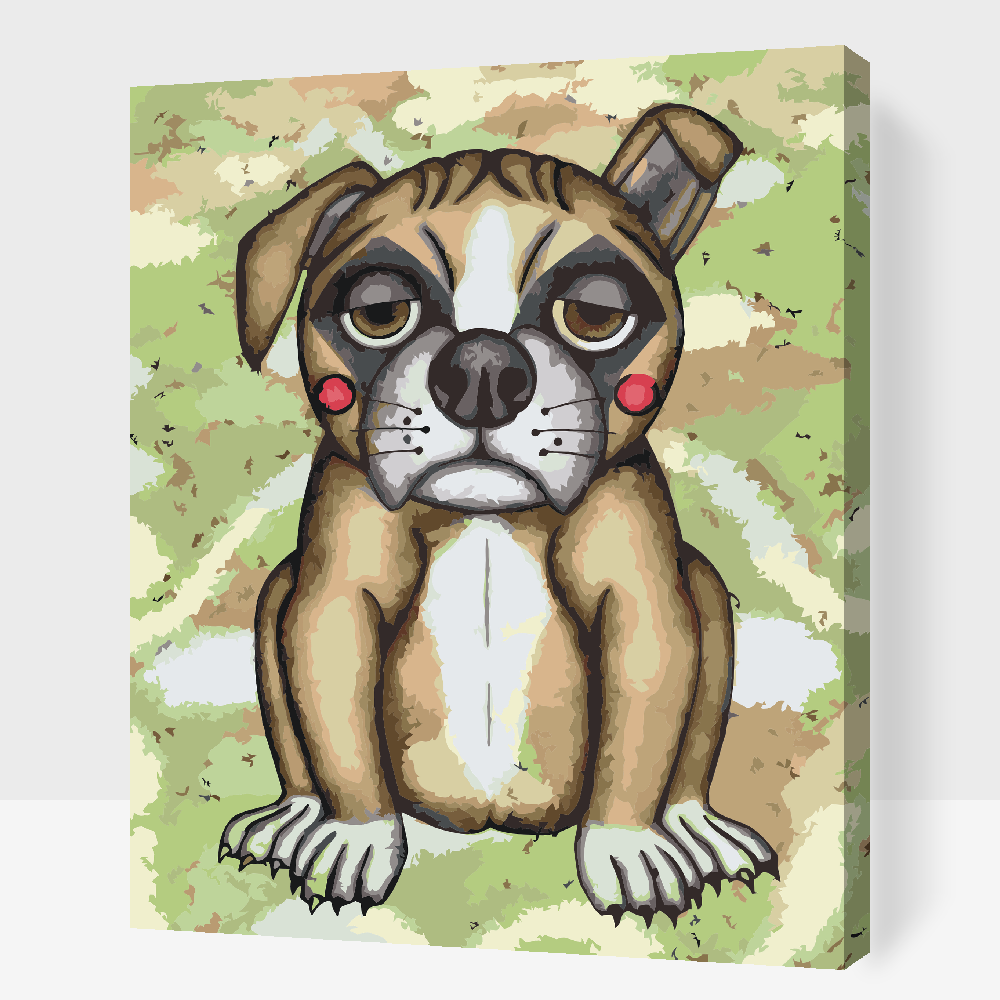Paint by Numbers - Hund med lyserøde kinder