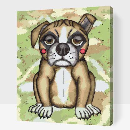 Paint by Numbers - Hund med lyserøde kinder