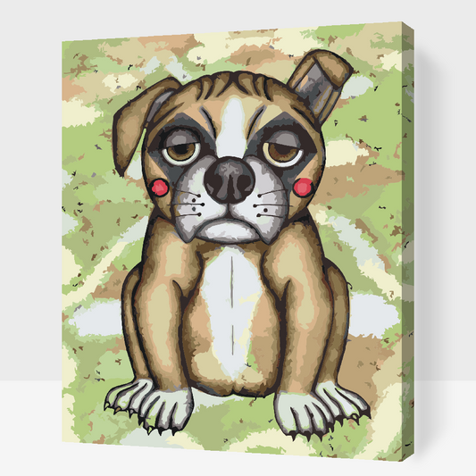 Paint by Numbers - Hund med lyserøde kinder