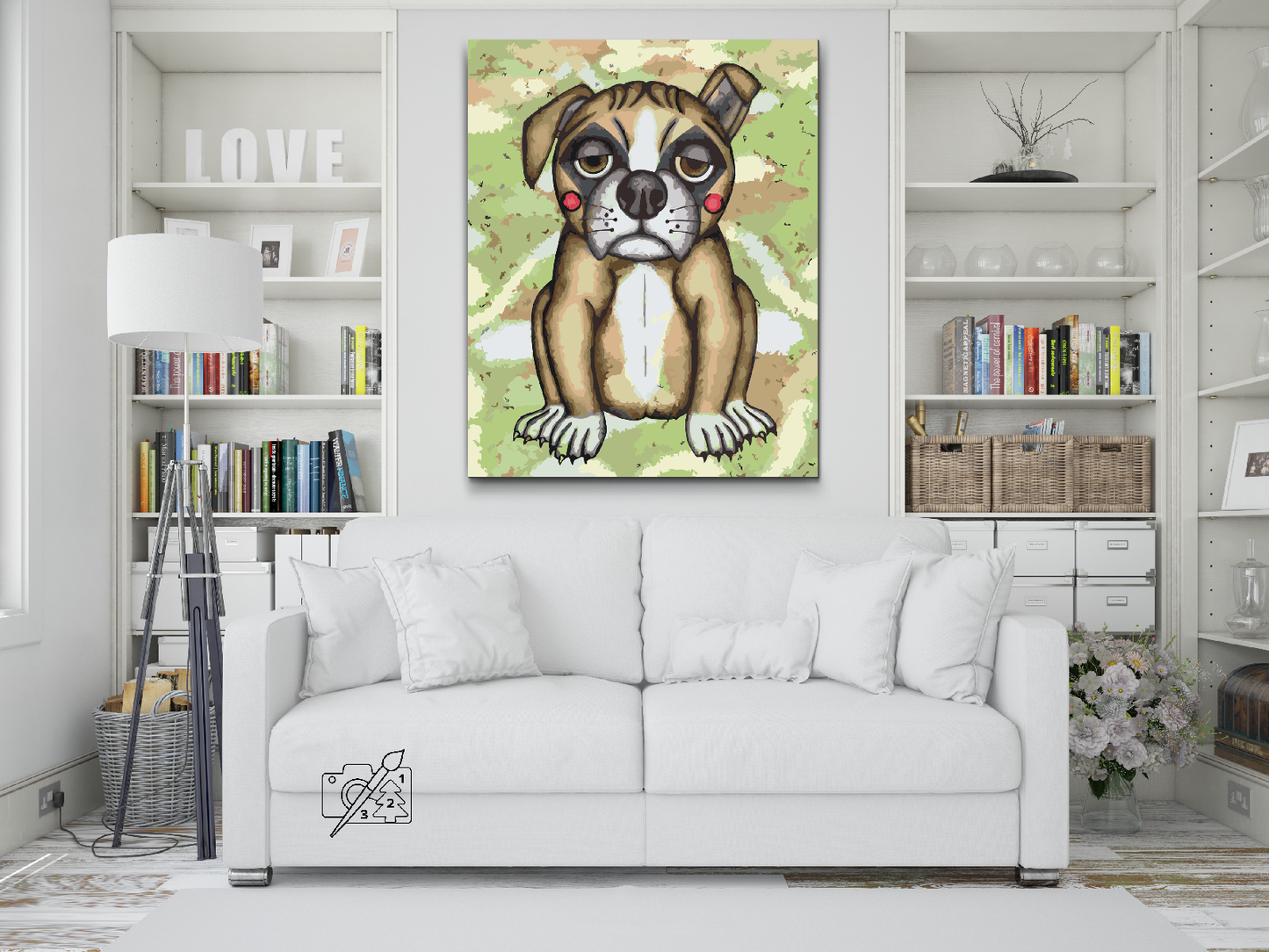 Paint by Numbers - Hund med lyserøde kinder