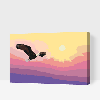 Paint by Numbers - Ørn ved solnedgang