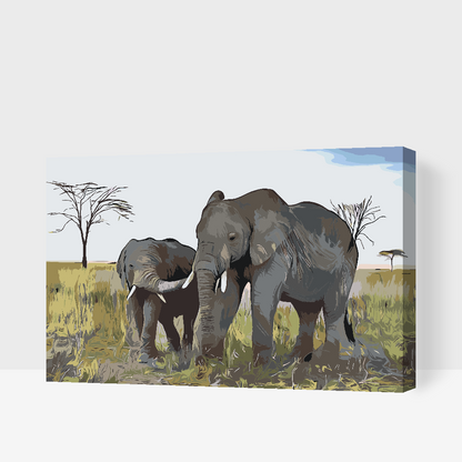 Paint by Numbers - Elefantunge med mor