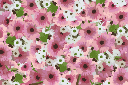Paint by Numbers - Blomsterbaggrund 2