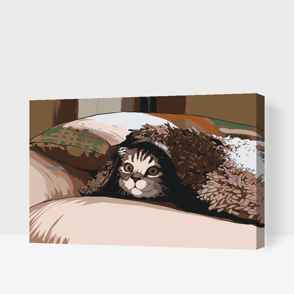 Paint by Numbers - Kitty under puden
