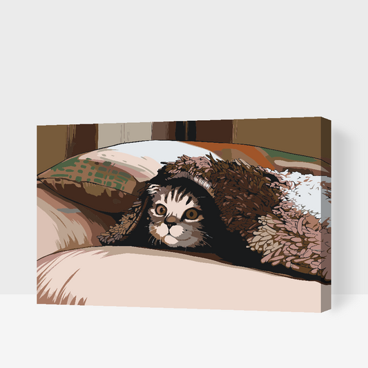 Paint by Numbers - Kitty under puden