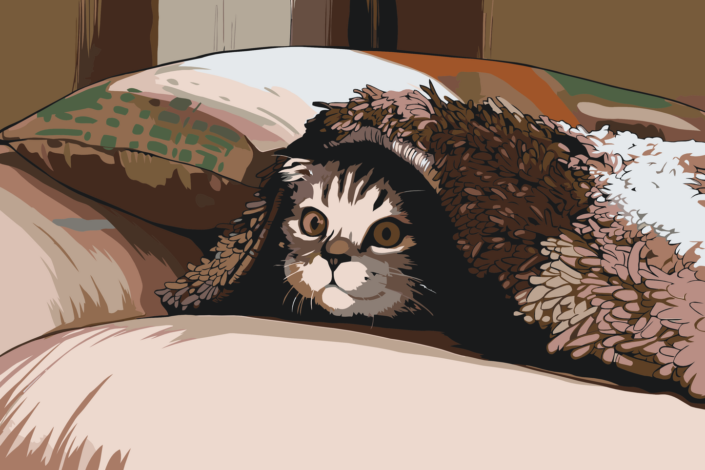 Paint by Numbers - Kitty under puden