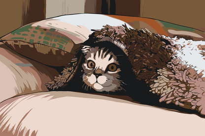 Paint by Numbers - Kitty under puden