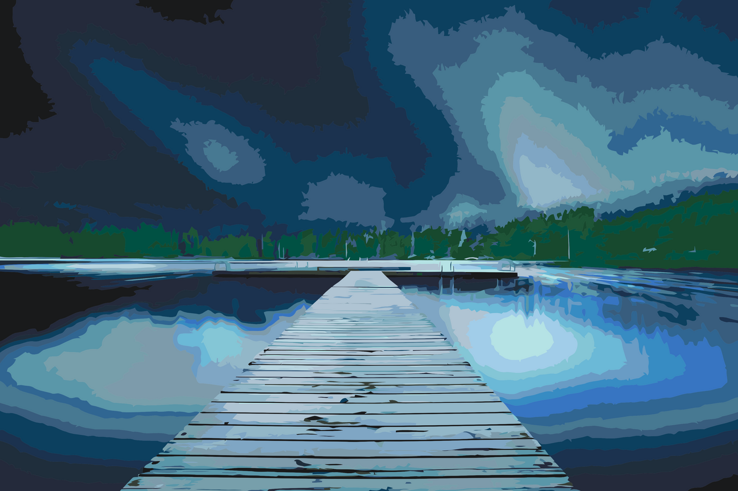 Paint by Numbers - Pier om natten