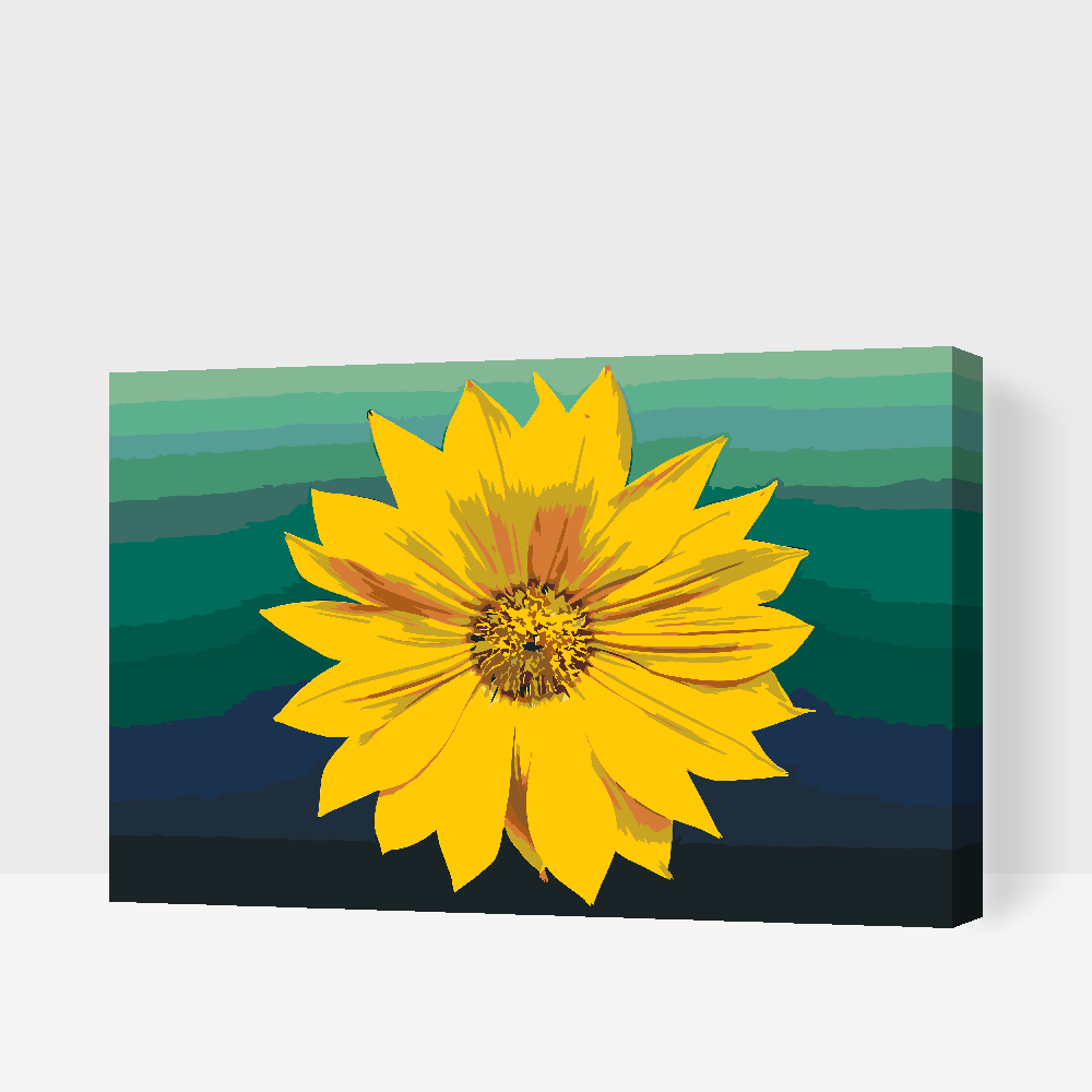 Paint by Numbers - Gul Blomst 1