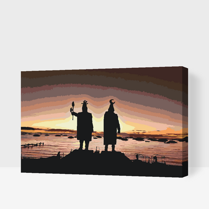 Paint by Numbers - Konge ved solnedgang