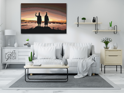 Paint by Numbers - Konge ved solnedgang