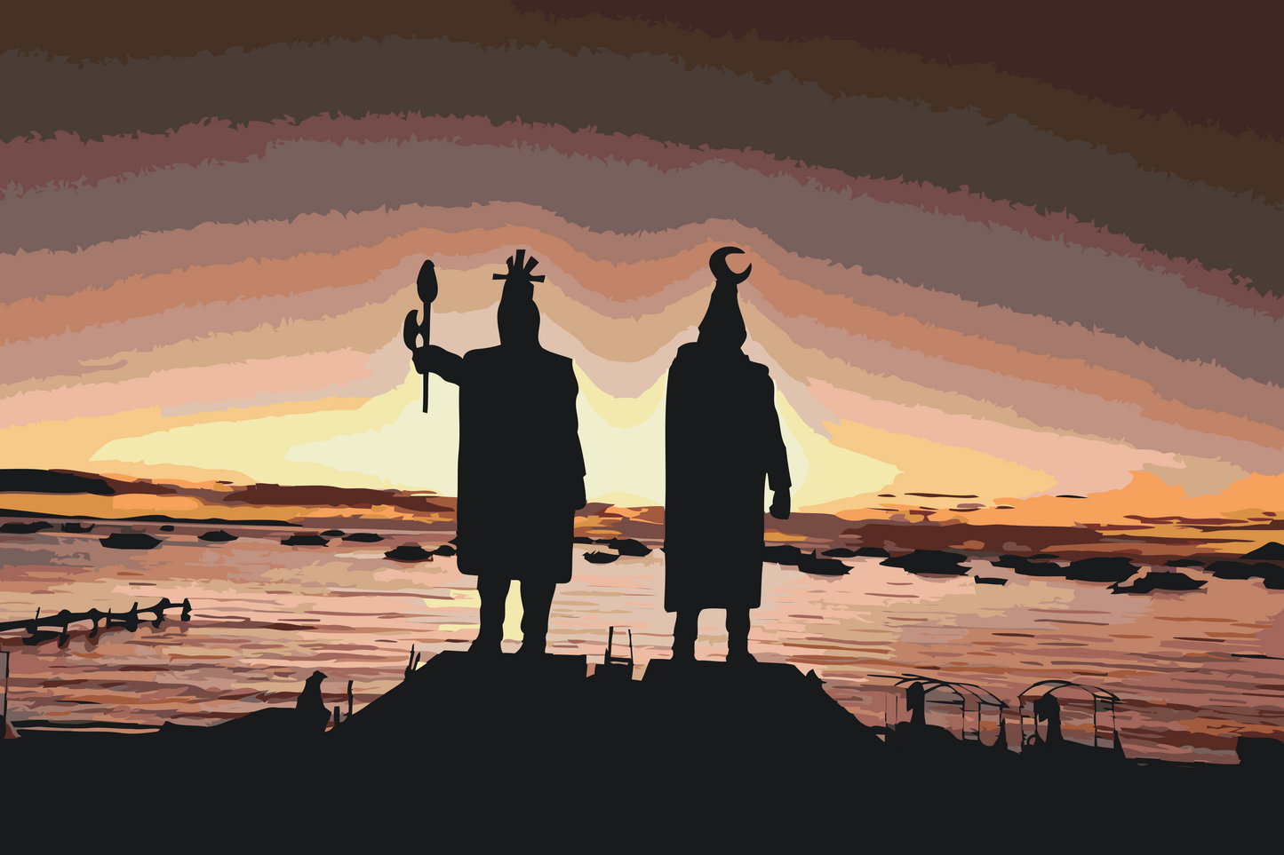 Paint by Numbers - Konge ved solnedgang