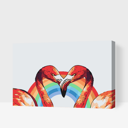 Paint by Numbers - Hjerteformede flamingoer