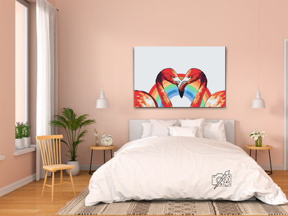 Paint by Numbers - Hjerteformede flamingoer
