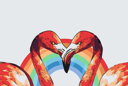 Paint by Numbers - Hjerteformede flamingoer