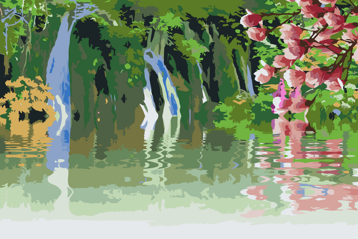 Paint by Numbers - Vandfald i naturen