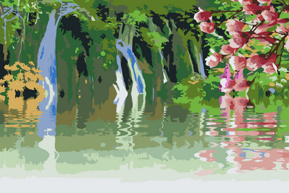 Paint by Numbers - Vandfald i naturen