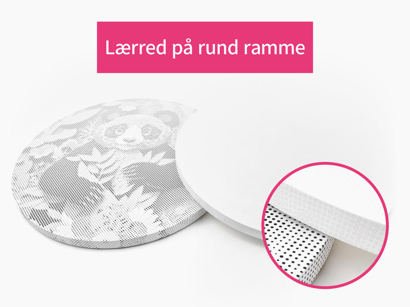Mal med prikker - lærred på rund ramme
