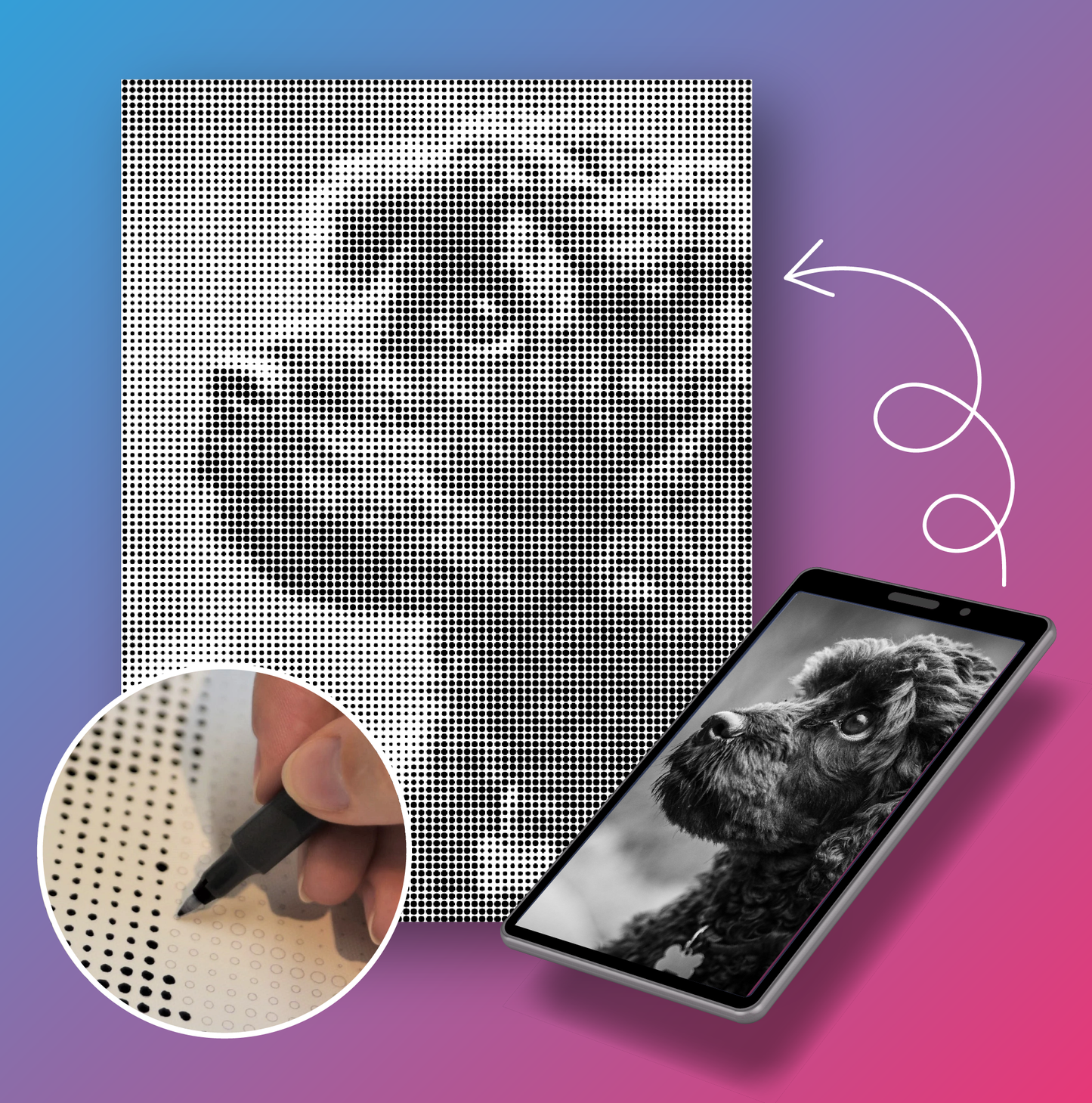 Mal med prikker design fra eget foto