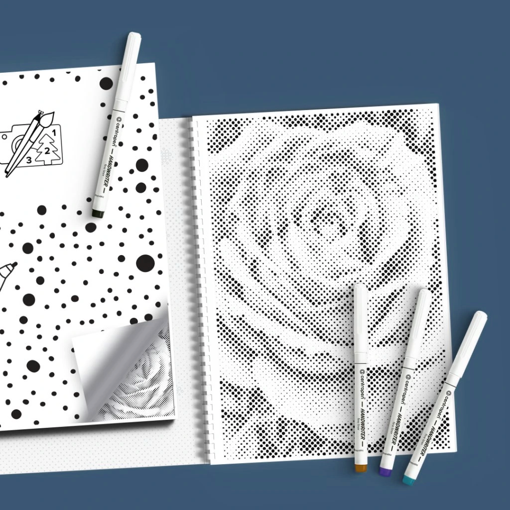 Mal-med-prikker Malebog - Blomster - Køb 3 betalt for 2 - rabat fratrækkes ved kassen.