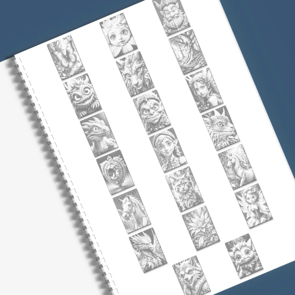 Mal-med-prikker Malebog - Skabninger fra den Fortryllede Skov - Køb 3 betalt for 2 - rabat fratrækkes ved kassen.