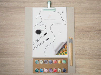 Paint by Numbers malebog med mandala - plade